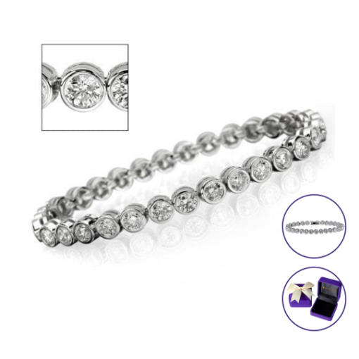 Picture of Glam Round Tennis Bracelet made with Swarovski Element